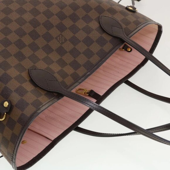 LOUIS VUITTON Damier Ebene Rose valerine Neverfull MM ToteBag N41603 Auth 42621A - Picture 7 of 15